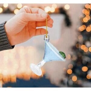 Old World Christmas Style Flat Martini Christmas Ornament